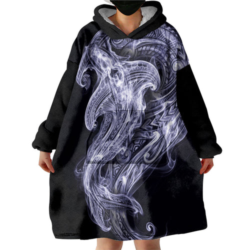 Kikorangi Maori Tribal Hammershark Ghost Spirit Wearable Blanket Hoodie