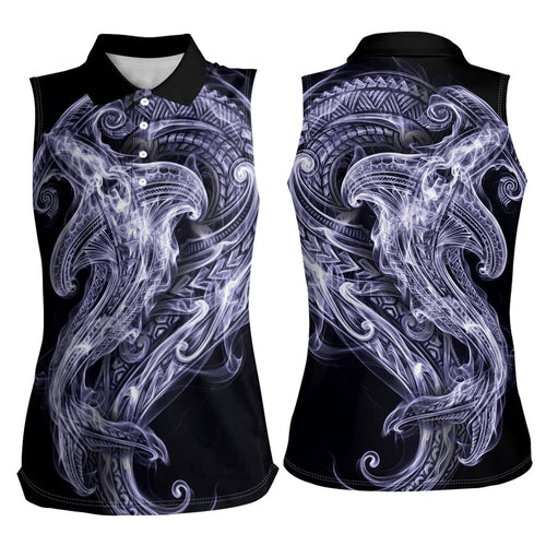 Kikorangi Maori Tribal Hammershark Ghost Spirit Women Sleeveless Polo Shirt