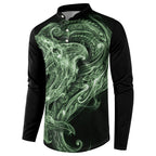 Pounamu Maori Tribal Hammershark Ghost Spirit Button Sweatshirt