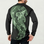 Pounamu Maori Tribal Hammershark Ghost Spirit Button Sweatshirt