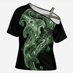Pounamu Maori Tribal Hammershark Ghost Spirit Cross Shoulder Shirt