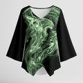 Pounamu Maori Tribal Hammershark Ghost Spirit Kimono Sleeve Blouse