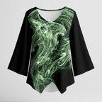Pounamu Maori Tribal Hammershark Ghost Spirit Kimono Sleeve Blouse
