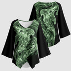 Pounamu Maori Tribal Hammershark Ghost Spirit Kimono Sleeve Blouse