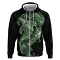 Pounamu Maori Tribal Hammershark Ghost Spirit Zip Hoodie