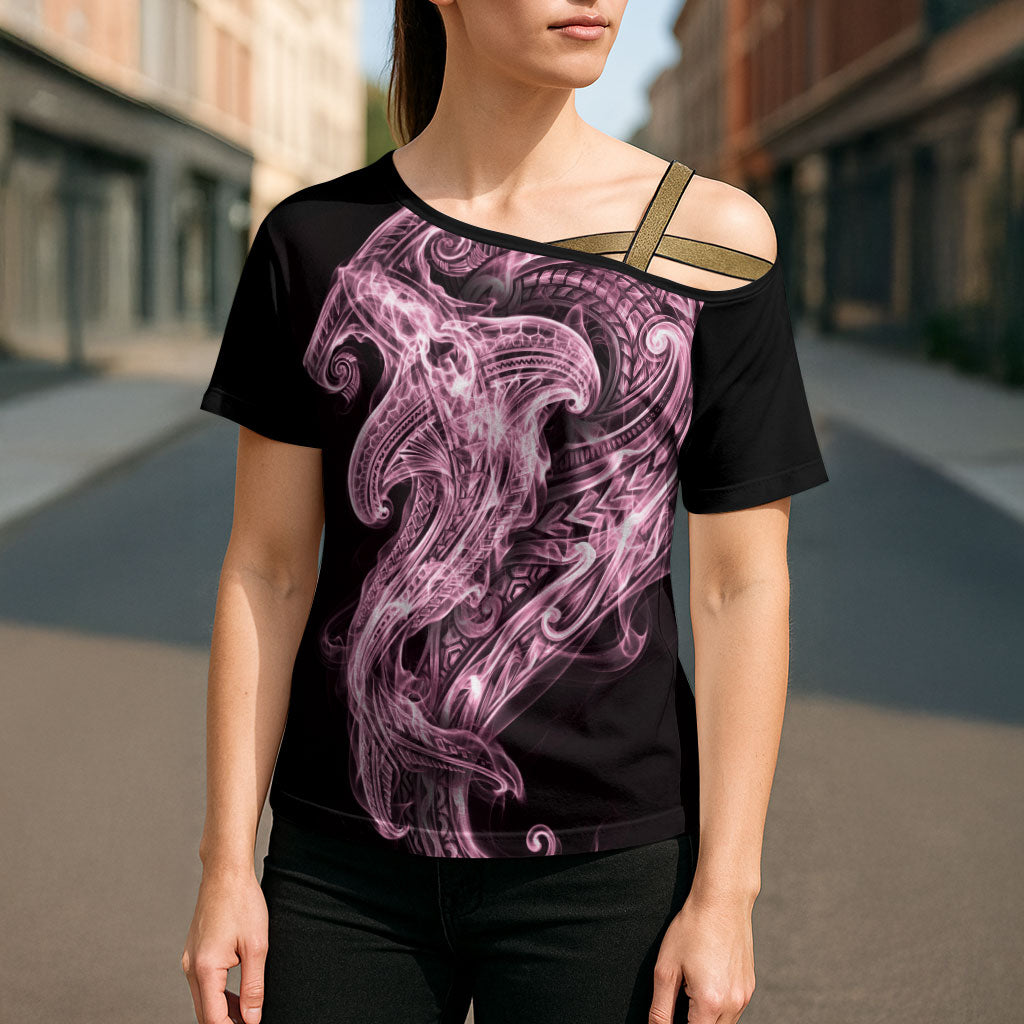 Mawhero Maori Tribal Hammershark Ghost Spirit Cross Shoulder Shirt