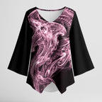 Mawhero Maori Tribal Hammershark Ghost Spirit Kimono Sleeve Blouse
