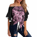 Mawhero Maori Tribal Hammershark Ghost Spirit Off Shoulder Wrap Waist Top