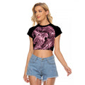 Mawhero Maori Tribal Hammershark Ghost Spirit Raglan Cropped T Shirt