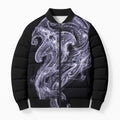 Waiporoporo Maori Tribal Hammershark Ghost Spirit Bomber Puffer Jacket