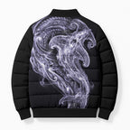Waiporoporo Maori Tribal Hammershark Ghost Spirit Bomber Puffer Jacket