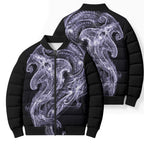 Waiporoporo Maori Tribal Hammershark Ghost Spirit Bomber Puffer Jacket