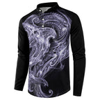Waiporoporo Maori Tribal Hammershark Ghost Spirit Button Sweatshirt