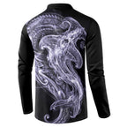 Waiporoporo Maori Tribal Hammershark Ghost Spirit Button Sweatshirt