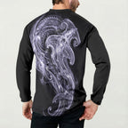 Waiporoporo Maori Tribal Hammershark Ghost Spirit Button Sweatshirt