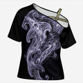 Waiporoporo Maori Tribal Hammershark Ghost Spirit Cross Shoulder Shirt