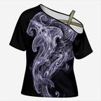 Waiporoporo Maori Tribal Hammershark Ghost Spirit Cross Shoulder Shirt