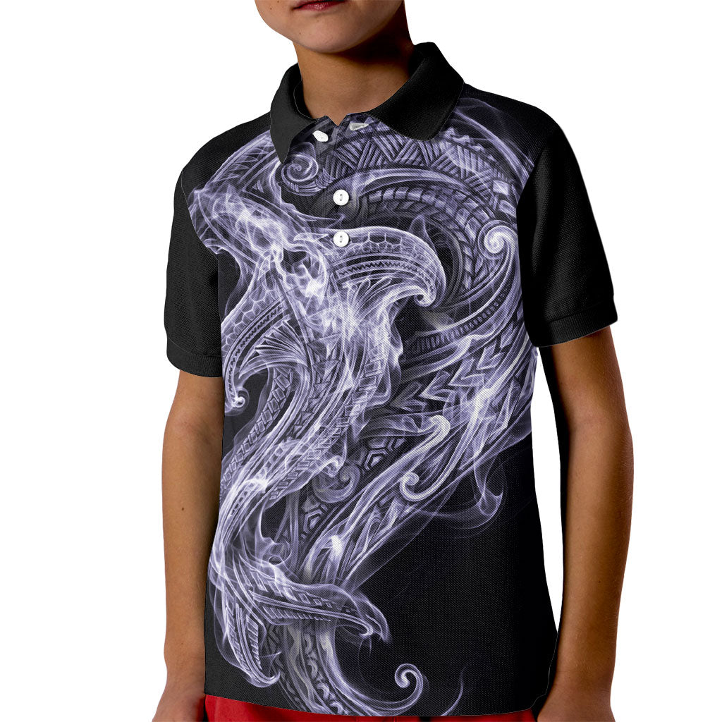 Waiporoporo Maori Tribal Hammershark Ghost Spirit Kid Polo Shirt