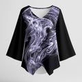 Waiporoporo Maori Tribal Hammershark Ghost Spirit Kimono Sleeve Blouse