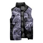 Waiporoporo Maori Tribal Hammershark Ghost Spirit Sleeveless Puffer Jacket
