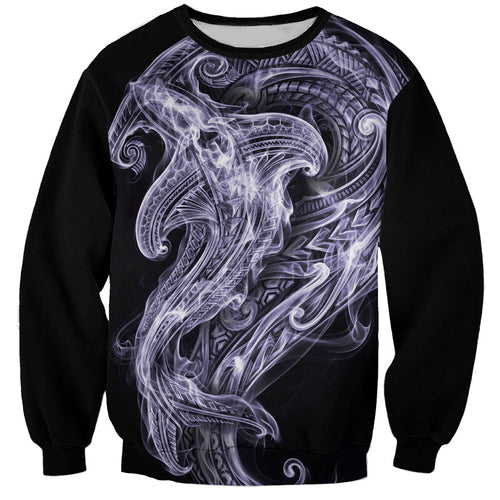 Waiporoporo Maori Tribal Hammershark Ghost Spirit Sweatshirt