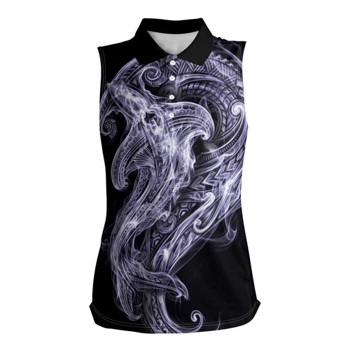 Waiporoporo Maori Tribal Hammershark Ghost Spirit Women Sleeveless Polo Shirt