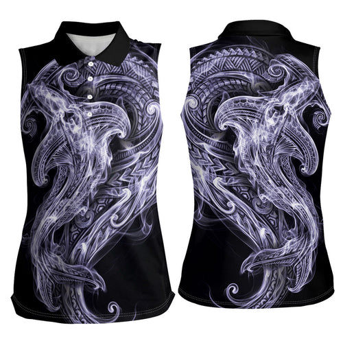 Waiporoporo Maori Tribal Hammershark Ghost Spirit Women Sleeveless Polo Shirt