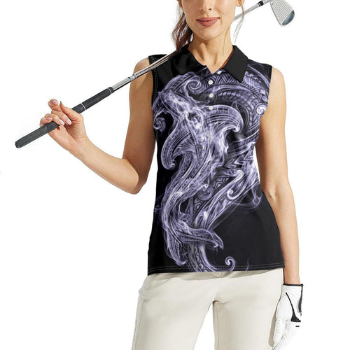 Waiporoporo Maori Tribal Hammershark Ghost Spirit Women Sleeveless Polo Shirt