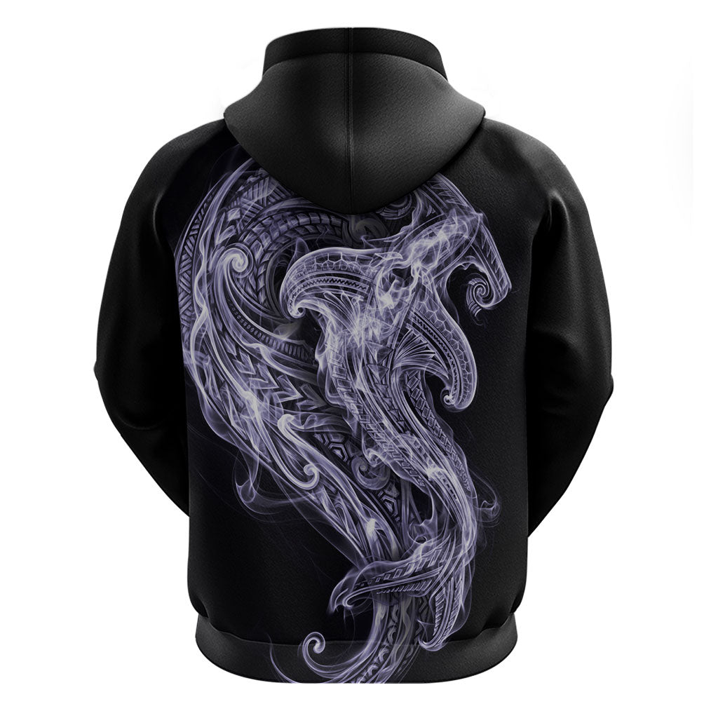 Waiporoporo Maori Tribal Hammershark Ghost Spirit Zip Hoodie