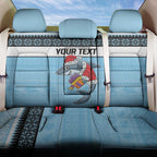 NRL Cronulla-Sutherland Christmas Personalised Back Car Seat Cover with Sharkies Santa