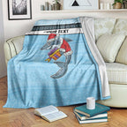 NRL Cronulla-Sutherland Christmas Personalised Blanket with Sharkies Santa
