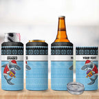 NRL Cronulla-Sutherland Christmas Personalised 4 in 1 Can Cooler Tumbler with Sharkies Santa