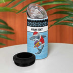 NRL Cronulla-Sutherland Christmas Personalised 4 in 1 Can Cooler Tumbler with Sharkies Santa