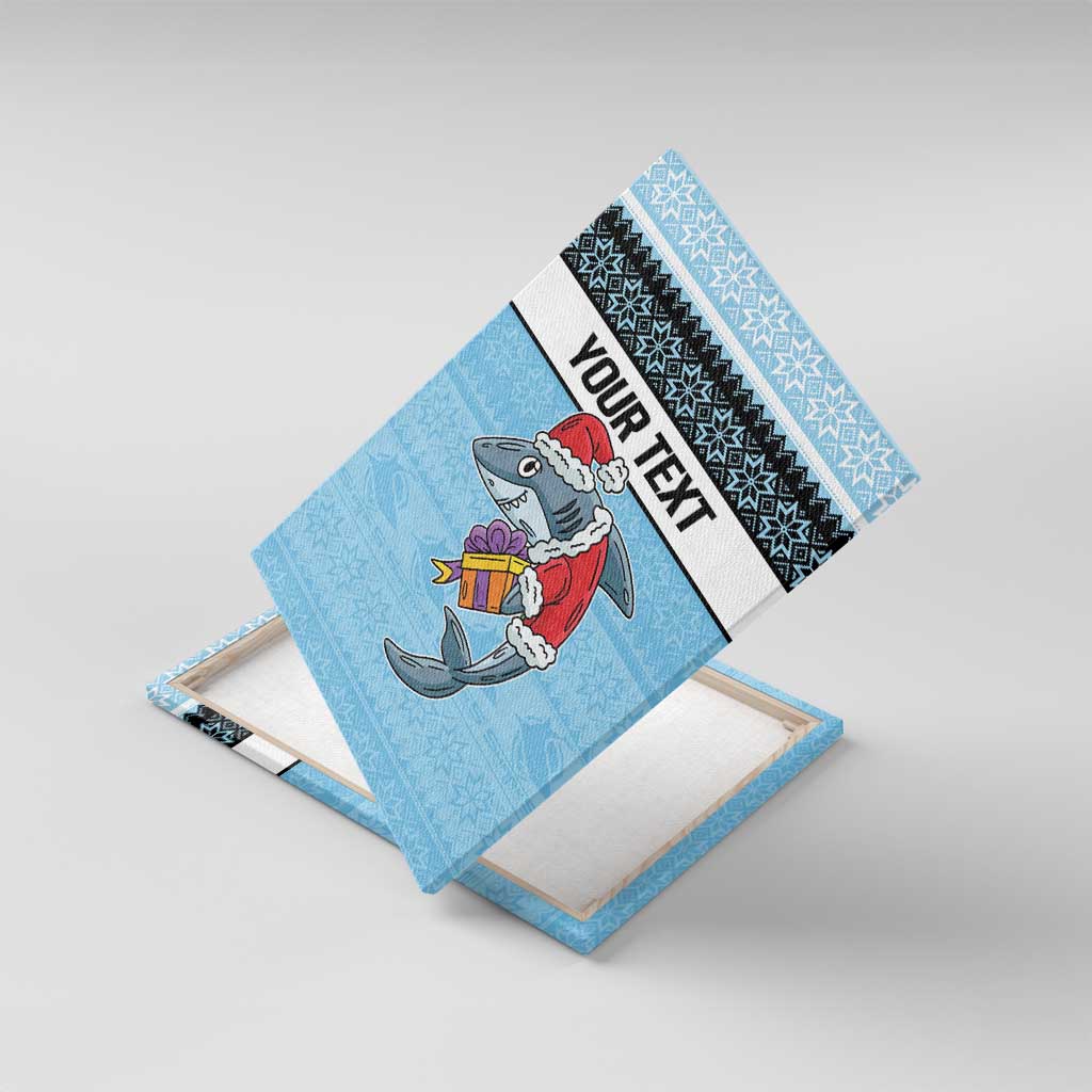 NRL Cronulla-Sutherland Christmas Personalised Canvas Wall Art with Sharkies Santa