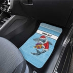 NRL Cronulla-Sutherland Christmas Personalised Car Mats with Sharkies Santa