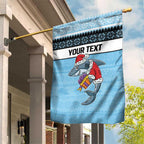 NRL Cronulla-Sutherland Christmas Personalised Garden Flag with Sharkies Santa