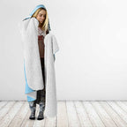 NRL Cronulla-Sutherland Christmas Personalised Hooded Blanket with Sharkies Santa