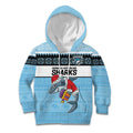 NRL Cronulla-Sutherland Christmas Personalised Kid Hoodie with Sharkies Santa