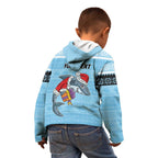 NRL Cronulla-Sutherland Christmas Personalised Kid Hoodie with Sharkies Santa