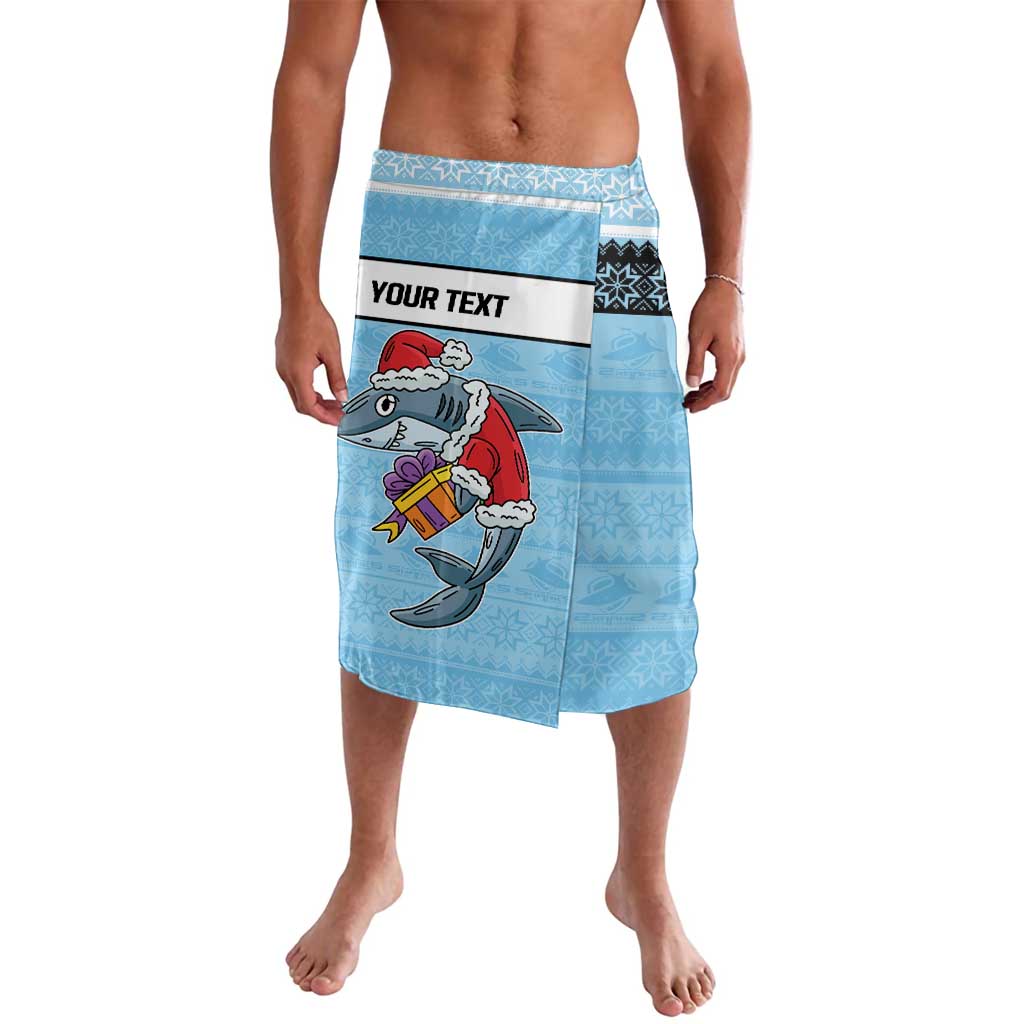 NRL Cronulla-Sutherland Christmas Personalised Lavalava with Sharkies Santa