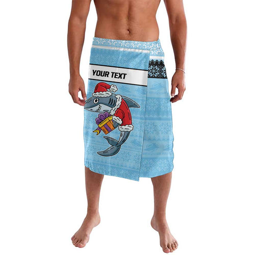 NRL Cronulla-Sutherland Christmas Personalised Lavalava with Sharkies Santa