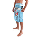 NRL Cronulla-Sutherland Christmas Personalised Lavalava with Sharkies Santa