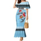 NRL Cronulla-Sutherland Christmas Personalised Mermaid Dress with Sharkies Santa