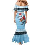 NRL Cronulla-Sutherland Christmas Personalised Mermaid Dress with Sharkies Santa