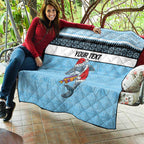 NRL Cronulla-Sutherland Christmas Personalised Quilt with Sharkies Santa