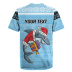 NRL Cronulla-Sutherland Christmas Personalised Rugby Jersey with Sharkies Santa