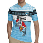 NRL Cronulla-Sutherland Christmas Personalised Rugby Jersey with Sharkies Santa