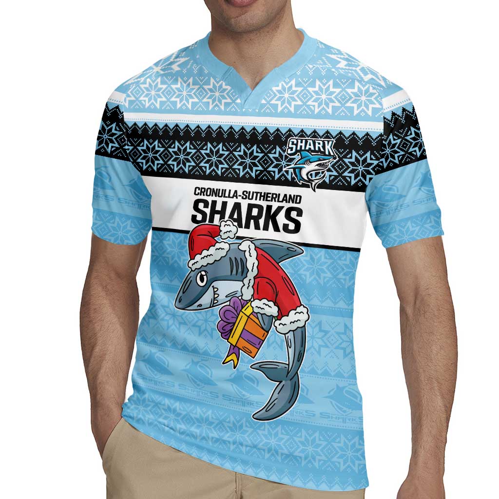NRL Cronulla-Sutherland Christmas Personalised Rugby Jersey with Sharkies Santa
