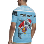 NRL Cronulla-Sutherland Christmas Personalised Rugby Jersey with Sharkies Santa
