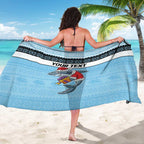 NRL Cronulla-Sutherland Christmas Personalised Sarong with Sharkies Santa